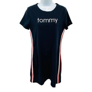 Tommy‎ Hilfiger Shirt Dress Womens Small Logo Red White Blue 90s